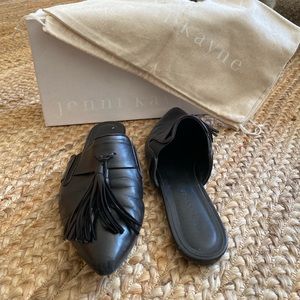 Jenni Kayne Black Tassel Slip-on Mules
